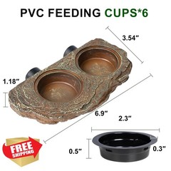 OIIBO Reptile Feeder Ledge Magnetic Gecko Food Water Cups 6PCS
