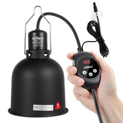 Oiibo Reptile Light Fixture with Dimming Thermostat, 5.5 Inch Deep Dome Lamp …