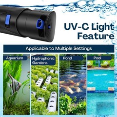 Flexzion Aquarium Filter U-V, 200 Gallon Fish Tank Filter with U-V Light for …