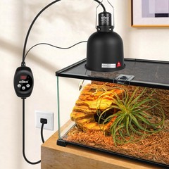 Oiibo Reptile Light Fixture with Dimming Thermostat, 5.5 Inch Deep Dome Lamp …