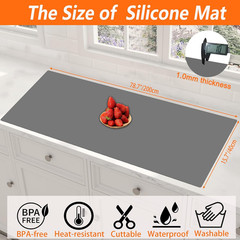 Extra Large Silicone Mats for Kitchen Counter, 78.7”x15.7”(200cmx40cm) Heat…
