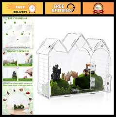 7Pcs Magnetic Acrylic Spider Enclosure Kit – 9.5″ X 3.9″ X 6.7″ for Reptiles & A