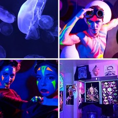 Waygor 200W LED Black Lights for Glow Party IP65 Waterproof UV