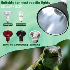 5.5 Inch Deep Dome Reptile Heat Lamp Fixture for UVB UVA Basking Light Tank