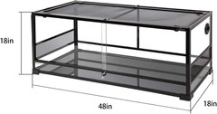 REPTI ZOO 67Gallon Reptile Large Terrarium Upgrade Glass Front Opening Tank Slid