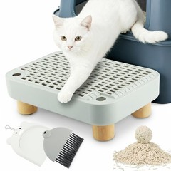 Pet Supplies Cat Litter Step Ramp with Wooden Base, Non-Slip Washable Step Pe…