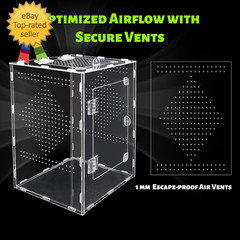 Large Jumping Spider Enclosure, Acrylic Ventilated Terrarium with Magnetic Front