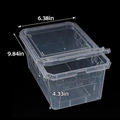 4 Pack Reptile Feeding Box Breeding Box Transparent Cage Habitat Hatching Con…