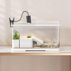 Turtle Tank, Turtle Aquarium with Basking Platform and Bottom Drainage,Basking L