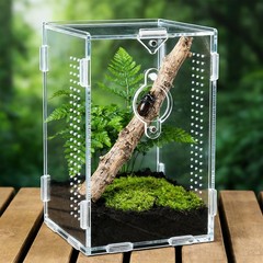 Acrylic Jumping Spider Enclosure,Reptile Enclosure,Bug Habitat, for Small A2
