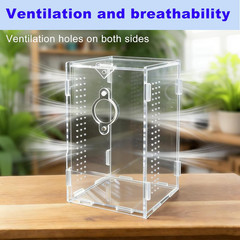 Acrylic Jumping Spider Enclosure,Reptile Enclosure,Bug Habitat, for Small Tree D