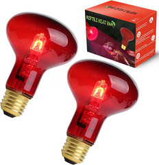 75W Red Reptile Heat Lamp UVA Basking Spot Bulb 2 Pack | Infrared, Simulate Red