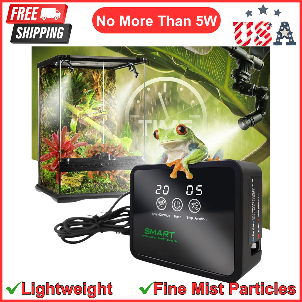 Reptile Fogger Automatic Reptile Mister Fogger, Timed Terrarium Humidifiers New