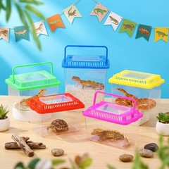 LemonRoad 15 Pcs Plastic Reptile Terrariums Carrier Cage Enclosure Snake Bree…