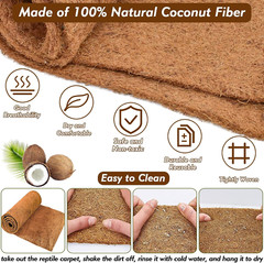 Zeedix 3 Pieces Coconut Fiber Reptile Substrate Mat, 18 X 36 Inches Natural Coco