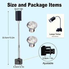 Reptile Heat Lamp Kit with Clamp Stand and Dual Bulbs for Tank
