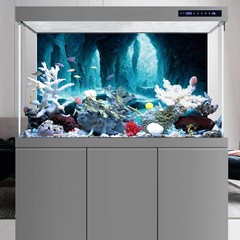 AWERT 30×18 inches Rock Cave Aquarium Background Rock Pillar Terrarium Backgr…