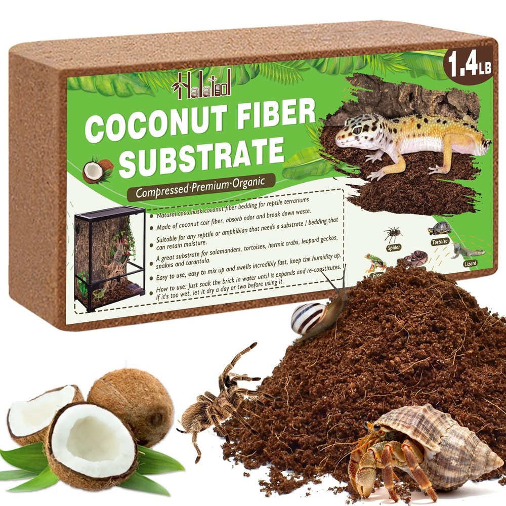 Coconut Fiber Substrate 1.4LB Natural Bedding Brick Reptile Snake Lizard 2.1 Gal
