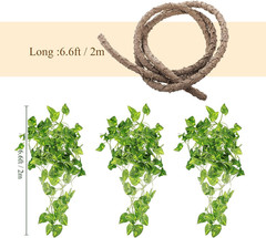 Canlierr 4 Pcs Reptile Vines, Flexible Bendable Jungle Climbing Vine Terrarium,