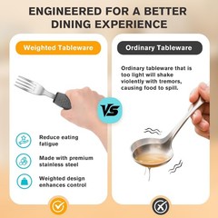 AuntyFey 4PCS Weighted Adaptive Utensils, Parkinsons Utensils for Hand Tremor…