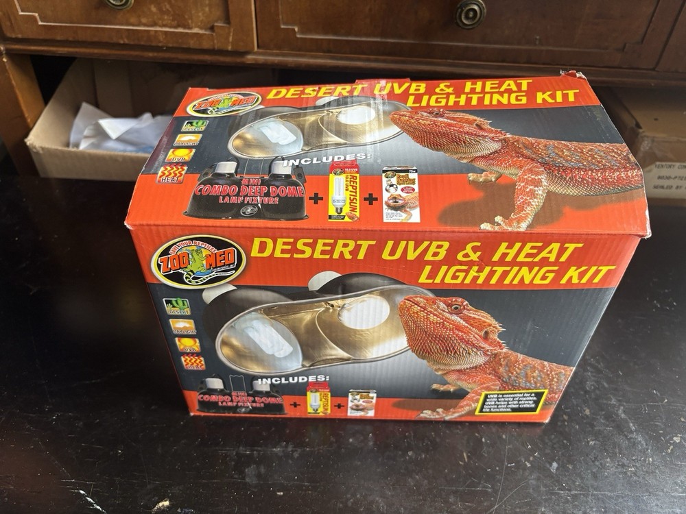ZOO MED Desert UVB & Heat Lighting Kit Combo Deep Dome Reptile ReptiSun Lamp