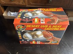 ZOO MED Desert UVB & Heat Lighting Kit Combo Deep Dome Reptile ReptiSun Lamp
