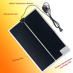 2PCS 20W Reptile Heating Mat, 11×16.5 in, Temperature Adjustment, Removable