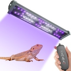 11-Inch Dimming LED UVA UVB Light for Reptiles, UVB 20.0/UVB 10.0 15W LED Rep…