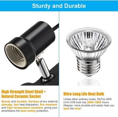 Durable 50W Turtle Heat Lamp – Adjustable UVA UVB Bulb for Reptiles & Amphibians