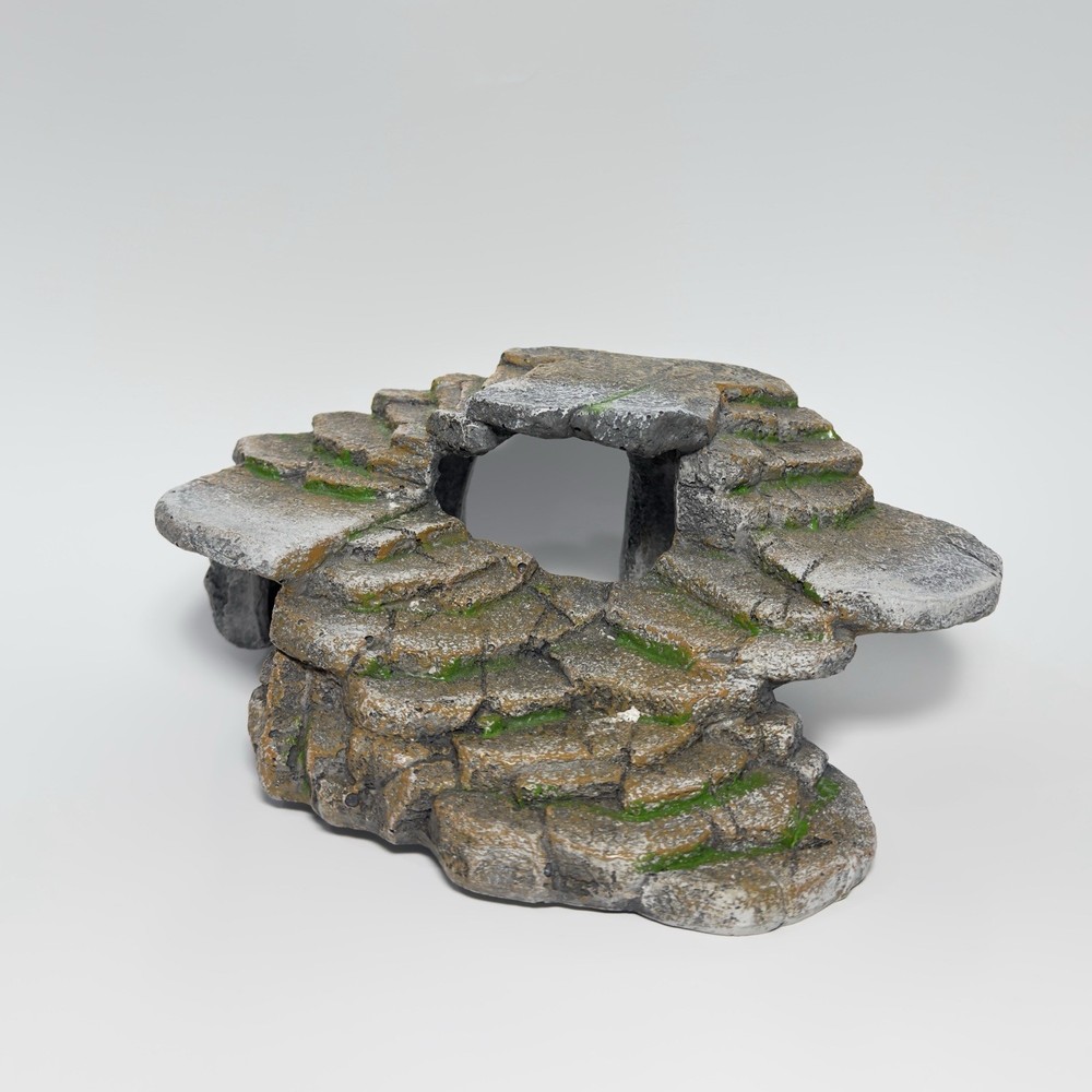 PENN-PLAX Reptology Shale Scape Step Ledge & Cave Hideout – Medium