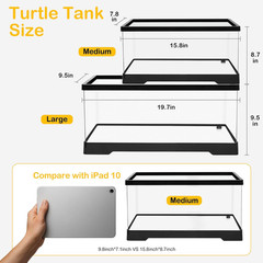 Medium Turtle Tank Kit,All in One Red Eared Slider Starter Aquarium | PC Aquatic