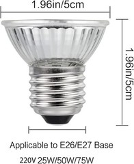 2 PCS Reptile Lamp Pet Heat Lamp Bulb Turtle Basking Light Bulbs