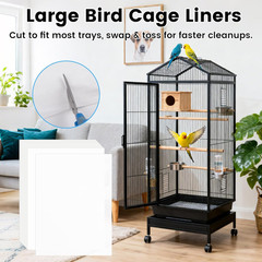 23.6X16.9In Bird Cage Tray Liners, Disposable Cage Liners 100 Sheets for Birds,
