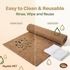 Reptile Carpet 30″x12″ 2 PCS Coconut Fiber Mat for 20 Gallon Reptile Tank,Tor…