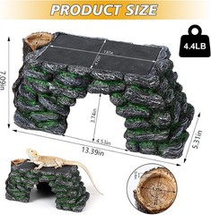 3 in 1 Large Bearded Dragon Basking Platform 13.4×7.1×5.3 in Scape Step Ledge