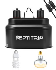 REPTITRIP Dual Reptile Light Fixture with 100W Daytime Heat & UVB 10.0 Reptil…