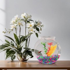 Koller Products 1-Gallon Fish Bowl, Impact-Resistant 1 Gallon, Drum Shape