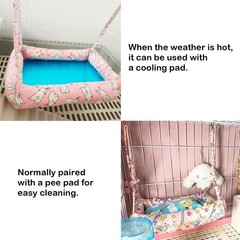 Rabbit Hammock Swing Small Animal Hanging Swing Hammock Bed with 2 Pads Pet H…