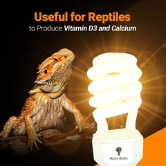 2 Pack 23-Watt Reptile Bulb Desert UVA UVB Light – 10.0 UVB Reptile Light – C…