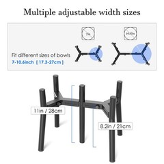 Adjustable Dog Bowl Stand Large Medium Breeds 11 Inch Tall 2in1 Design