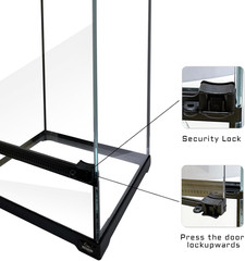 Reptile Glass Terrarium 10x10x14in with Front Door for Crested Gecko & More