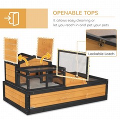 3-Room Tortoise Habitat House w/ Balcony & 2 Stories, 44″ x 25.5″ x 25″, Yellow
