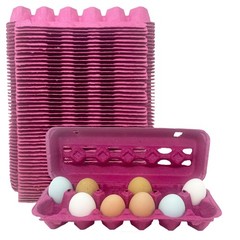 Pink Paper Pulp Egg Cartons – 50 Pack