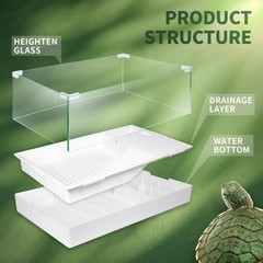 BETAZOOER Turtle Tank with Adjustable Water Pump Filter, Large(Glass), Glass