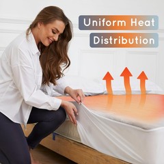 Electric Heated Mattress Pad 54″ * 75″ Full Size, 4 Heating Levels & 10 Hours…