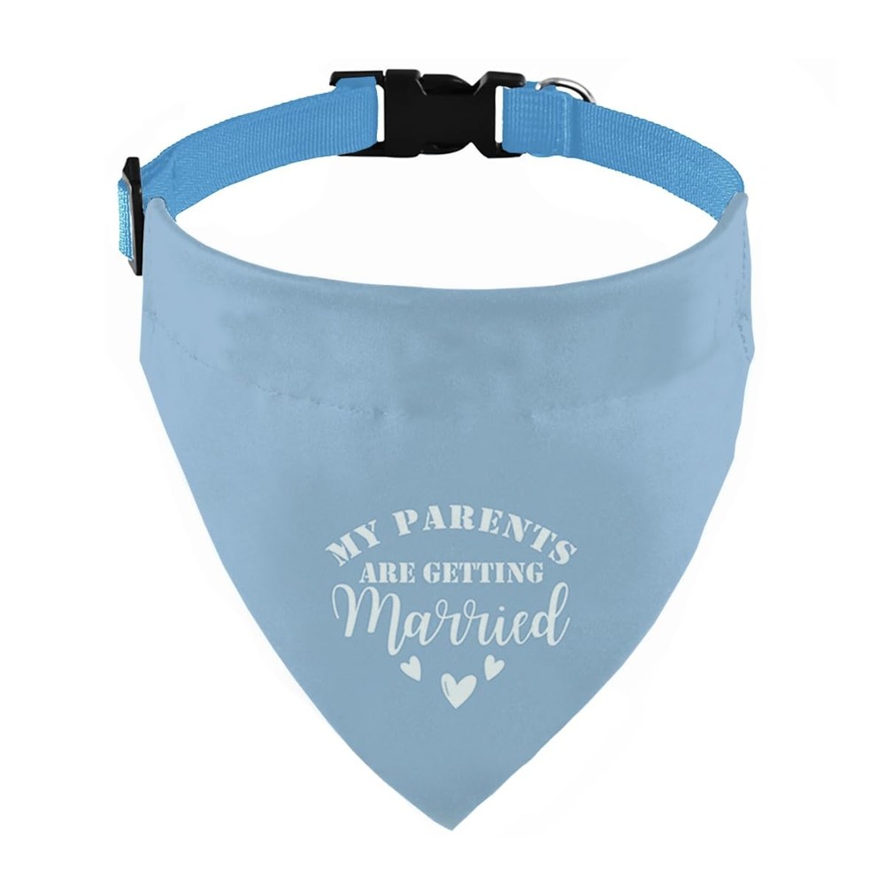 Blue My Parents Are Getting Married Dog Bandana Adjustable Pet Wedding Collar