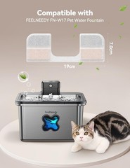 6 Pack Replacement Filters + 6 Pump Sponges for Cat Water Fountain [FN-W17] -…