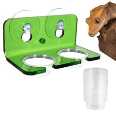 Crested Gecko Feeding Ledge with 10 Pcs 0.5oz Bowls, Reptile Food Cups and Wa…