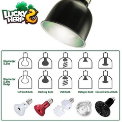 Reptile Light Fixture 5.5 Inch Aluminum Deep Dome Heat Lamp Holder UVB