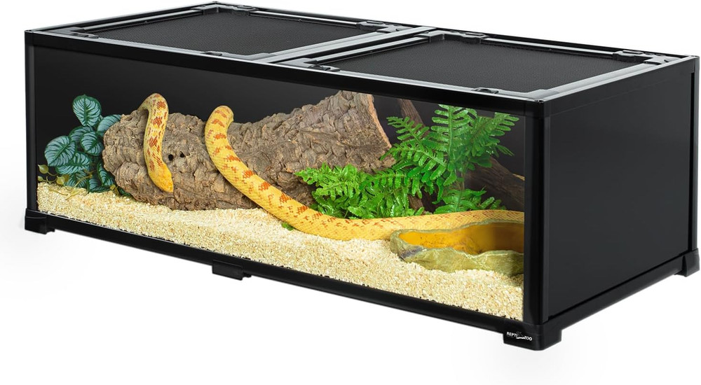REPTIZOO 34 Gallon Glass Reptile Terrarium for Snakes, Geckos & More